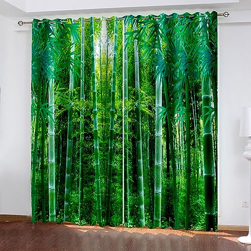 DICOINB Vorhang Blickdicht Ösen Motiv Wald,3D Moderne Gardinen Isolierung Blickdicht 2Er Set Kurz Für Wohnzimmer Schlafzimmer Kinderzimmer,160X200Cm(Hxb)/160X100Cm*2,A10 von DICOINB