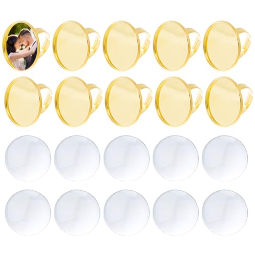 DICOSMETIC 10 Stück Goldene Leere Ringe Verstellbare Finger Ring Basis Runde Leere Ring Basis 18mm Ring Leer Kit Flache Basis Ringe Cabochon Basis Für DIY Personalisierte Ring Herstellung DICOSMETIC 10 Stück Goldene Leere Ringe Verstellbare Finger Ring Basis Runde Leere Ring Basis 18mm Ring Leer Kit Flache Basis Ringe Cabochon Basis Für DIY Personalisierte Ring Herstellung von DICOSMETIC