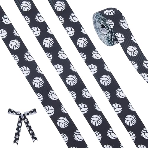 DICOSMETIC 10 Yards X 7/8 Zoll (22mm) Schwarze Volleyball Bänder Aus Grosgrain Band Für Sportbälle Und Geschenkverpackungen Ideal Für Sportteams Und Volleyball Themenpartys von DICOSMETIC