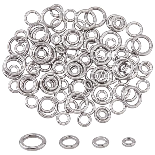 DICOSMETIC 100 Stück 4 Styles Edelstahl Verbindungsringe 4/5/6/8mm Kreisrahmen Anhänger Links Hohle Kreisanhänger Schmuckverbinder Charm Für Halsketten Schmuckherstellung DICOSMETIC 100 Stück 4 Styles Edelstahl Verbindungsringe 4/5/6/8mm Kreisrahmen Anhänger Links Hohle Kreisanhänger Schmuckverbinder Charm Für Halsketten Schmuckherstellung von DICOSMETIC
