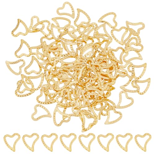 DICOSMETIC 100 Stück Herz-Gliederringe aus Edelstahl, Liebesglieder-Charms, Herz-Rahmen-Charms, offene Lünette, Anhänger für DIY-Schmuckherstellung, 7 x 8 mm DICOSMETIC 100 Stück Herz-Gliederringe aus Edelstahl, Liebesglieder-Charms, Herz-Rahmen-Charms, offene Lünette, Anhänger für DIY-Schmuckherstellung, 7 x 8 mm von DICOSMETIC