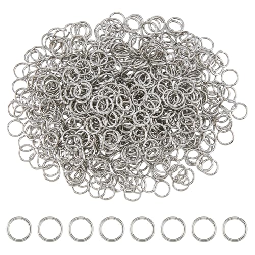 DICOSMETIC 1000 Stück 8mm Jump Ringe Edelstahl Spaltringe Metall Biegeringe O Ringe Verbinder Edelstahl Springringe Offenem Biegering für Halsketten Armband DIY Schmuckherstellung von DICOSMETIC