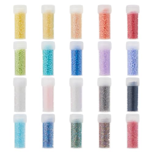 DICOSMETIC 100G Stück Zylinder Glas Rocailles 20 Farben Rocailles Großpackung Runde Loch Rocailles Kleine Lose Spacer Bastelperlen Bunte Glasperlen Für Armband Halskette Ohrring Schmuckherstellung DICOSMETIC 100G Stück Zylinder Glas Rocailles 20 Farben Rocailles Großpackung Runde Loch Rocailles Kleine Lose Spacer Bastelperlen Bunte Glasperlen Für Armband Halskette Ohrring Schmuckherstellung von DICOSMETIC