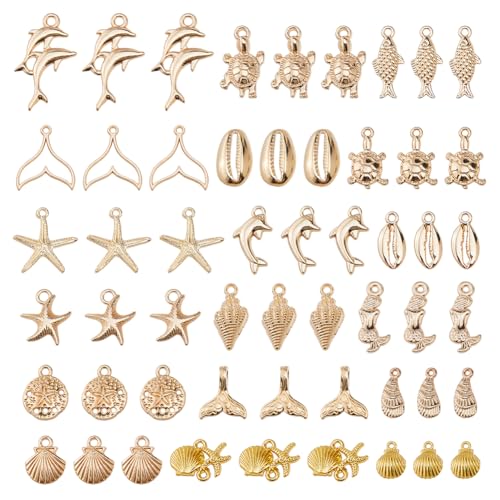 DICOSMETIC 108 Stück 18 Stile Gold Ozean Charme Legierung Meerestier Anhänger Strand Anhänger Schildkröte Muschel Seestern Fisch Delfin Anhänger Goldene Muschel Anhänger Für Schmuckherstellung DICOSMETIC 108 Stück 18 Stile Gold Ozean Charme Legierung Meerestier Anhänger Strand Anhänger Schildkröte Muschel Seestern Fisch Delfin Anhänger Goldene Muschel Anhänger Für Schmuckherstellung von DICOSMETIC