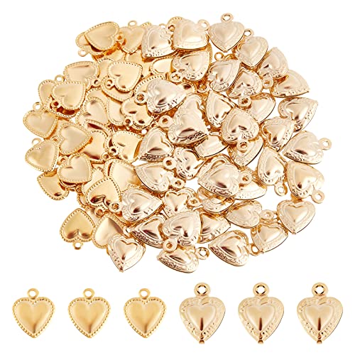 DICOSMETIC 120 Stück 2 Stile Goldene Herz Charme 304 Edelstahl Kleine Liebesanhänger Puffed Heart Charme Kleines Loch Dreidimensionale Anhänger Für Halsketten Armband Schmuckherstellung DICOSMETIC 120 Stück 2 Stile Goldene Herz Charme 304 Edelstahl Kleine Liebesanhänger Puffed Heart Charme Kleines Loch Dreidimensionale Anhänger Für Halsketten Armband Schmuckherstellung von DICOSMETIC