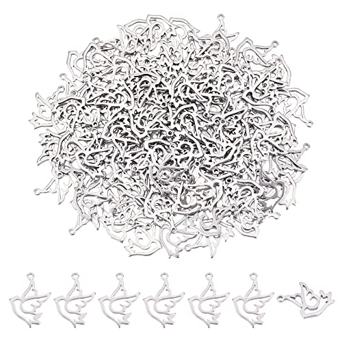 DICOSMETIC 120 Stück Edelstahl Vogel Anhänger Hohl Taube Anhänger Hohler Rahmen Anhänger Niedliche Tiere Anhänger Sterlingsilber Für Halskette Armbänder Ohrringe Bastelbedarf, Bohrung: 0.9mm DICOSMETIC 120 Stück Edelstahl Vogel Anhänger Hohl Taube Anhänger Hohler Rahmen Anhänger Niedliche Tiere Anhänger Sterlingsilber Für Halskette Armbänder Ohrringe Bastelbedarf, Bohrung: 0.9mm von DICOSMETIC
