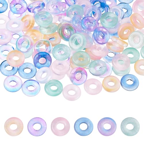DICOSMETIC 120 Stück flache runde Glasperlen in 6 Farben, Kristall-Heishi-Perlen, transparent, europäische Abstandshalter-Perlen, kleine Rondelle, lose Perlen für Armband, Halskette, DIY DICOSMETIC 120 Stück flache runde Glasperlen in 6 Farben, Kristall-Heishi-Perlen, transparent, europäische Abstandshalter-Perlen, kleine Rondelle, lose Perlen für Armband, Halskette, DIY von DICOSMETIC