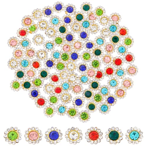 DICOSMETIC 140 Stück 7 Farben Strass Blume Nähen Knöpfe Glitzer Strass Knöpfe Runde Blumen Verzierungen Flachrückseiten Glas Aufnähverzierungen Kristallknöpfe Für DIY Bastelprojekte Schuhe Kleid DICOSMETIC 140 Stück 7 Farben Strass Blume Nähen Knöpfe Glitzer Strass Knöpfe Runde Blumen Verzierungen Flachrückseiten Glas Aufnähverzierungen Kristallknöpfe Für DIY Bastelprojekte Schuhe Kleid von DICOSMETIC