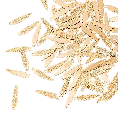 DICOSMETIC 150 Stück Hellgoldene Engelsflügel Feder Anhänger für Schmuckherstellung, Bohrung: 1 mm DICOSMETIC 150 Stück Hellgoldene Engelsflügel Feder Anhänger für Schmuckherstellung, Bohrung: 1 mm von DICOSMETIC