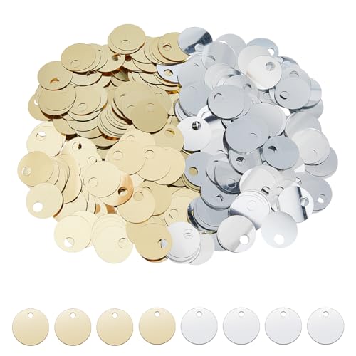 DICOSMETIC 1600 Stück 2 Farben 19 mm flache runde Pailletten Kunststoff Großes Loch Pailletten Gold Silber Metallic Pailletten Große lose Pailletten für DIY Nähen Stickerei Ohrringe Handwerk DICOSMETIC 1600 Stück 2 Farben 19 mm flache runde Pailletten Kunststoff Großes Loch Pailletten Gold Silber Metallic Pailletten Große lose Pailletten für DIY Nähen Stickerei Ohrringe Handwerk von DICOSMETIC