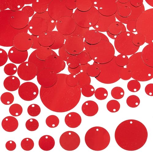 DICOSMETIC 1800 Stück Runde Pailletten Für Bastelarbeiten 6 Größen PVC Runde Pailletten Rote Pailletten 8/10/12.5/15.5/20/25mm Lose Pailletten Für DIY Nähen Stickerei Ohrringe Bastelarbeiten DICOSMETIC 1800 Stück Runde Pailletten Für Bastelarbeiten 6 Größen PVC Runde Pailletten Rote Pailletten 8/10/12.5/15.5/20/25mm Lose Pailletten Für DIY Nähen Stickerei Ohrringe Bastelarbeiten von DICOSMETIC