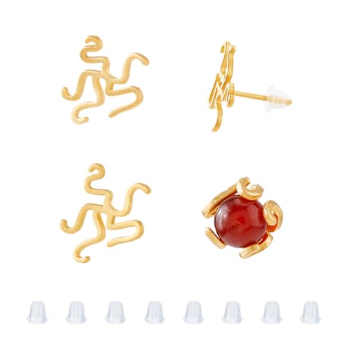 DICOSMETIC 2 Paare 2 Größen 925 Sterling Silber Krallen Ohrstecker Einstellungen Goldene Ohrstecker Krallen Ohrstecker Rohlinge Für DIY Ohrstecker Schmuckherstellung 11.2mm/12.6mm von DICOSMETIC