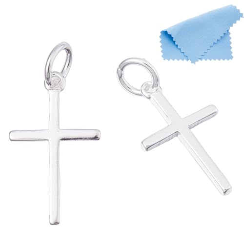 DICOSMETIC 2 Stück 925 Sterling Silber Kreuzanhänger Mini Kruzifix Anhänger Religiöse Kreuzanhänger Dünne Blanko Kreuzanhänger Silber Gebetsanhänger Für Armband Halskette Schmuckherstellung DICOSMETIC 2 Stück 925 Sterling Silber Kreuzanhänger Mini Kruzifix Anhänger Religiöse Kreuzanhänger Dünne Blanko Kreuzanhänger Silber Gebetsanhänger Für Armband Halskette Schmuckherstellung von DICOSMETIC