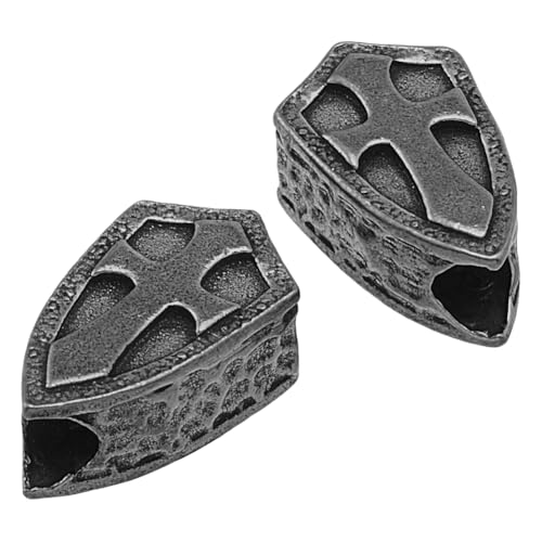 DICOSMETIC 2 Stück Messing Paracord Perlen Kreuz Schild Lanyard Perle Für Messer Gunmetal Schild Mit Kreuz Perlen Große Lochperlen Für Messer Lanyard Schlüsselanhänger Armband Bohrung: 5.5mm DICOSMETIC 2 Stück Messing Paracord Perlen Kreuz Schild Lanyard Perle Für Messer Gunmetal Schild Mit Kreuz Perlen Große Lochperlen Für Messer Lanyard Schlüsselanhänger Armband Bohrung: 5.5mm von DICOSMETIC