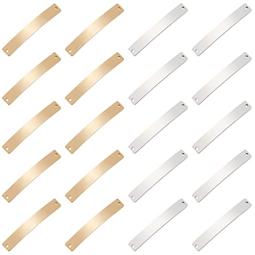 DICOSMETIC 20Stück 2 Farben Edelstahl Blanko Tags Rechteck Schmuck Verbindungs Stempel Anhänger Metall Anhänger Rohlinge Mit Zwei 1.2mm Löchern für Armband Halskette Schmuck DIY DICOSMETIC 20Stück 2 Farben Edelstahl Blanko Tags Rechteck Schmuck Verbindungs Stempel Anhänger Metall Anhänger Rohlinge Mit Zwei 1.2mm Löchern für Armband Halskette Schmuck DIY von DICOSMETIC