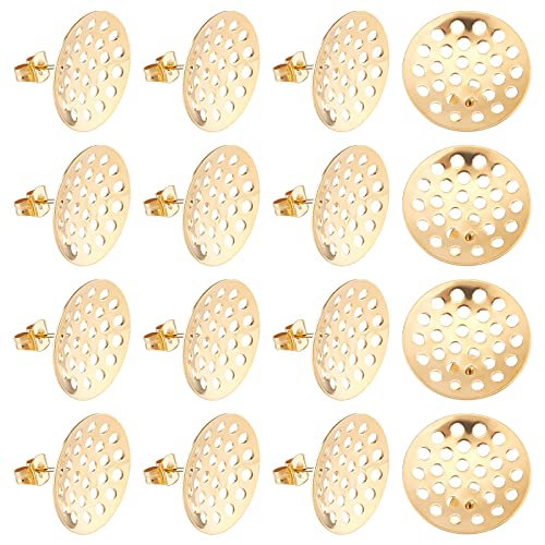 DICOSMETIC 20 Stück Edelstahl Ohrstecker Blanko Ohrringpfosten Mit 0.8mm Stift Und 1.5mm Schleifenloch Goldene Farbe Siebbasis Und Ohrringrückseiten Für Die Herstellung von Schmuckohrringen DICOSMETIC 20 Stück Edelstahl Ohrstecker Blanko Ohrringpfosten Mit 0.8mm Stift Und 1.5mm Schleifenloch Goldene Farbe Siebbasis Und Ohrringrückseiten Für Die Herstellung von Schmuckohrringen von DICOSMETIC