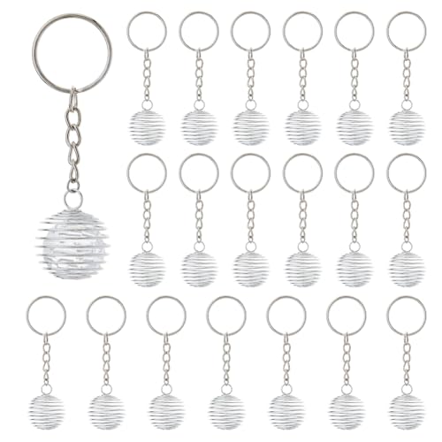 DICOSMETIC 20 Stück Spiralperlenkäfig Anhänger Mit Schlüsselanhänger Platin Stein Kristall Halskettenhalter Charms Mit Eisenringen Für Schmuckherstellung Und Basteln 7.8cm Lang DICOSMETIC 20 Stück Spiralperlenkäfig Anhänger Mit Schlüsselanhänger Platin Stein Kristall Halskettenhalter Charms Mit Eisenringen Für Schmuckherstellung Und Basteln 7.8cm Lang von DICOSMETIC