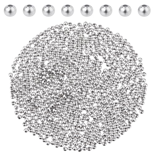 DICOSMETIC 2000 Stück Runde Kugelperlen 3 mm Edelstahlperlen 1 mm Kleine Lochperlen Glatte Oberfläche Abstandshalter Lose Perlen Für DIY Armband Schmuckherstellung DICOSMETIC 2000 Stück Runde Kugelperlen 3 mm Edelstahlperlen 1 mm Kleine Lochperlen Glatte Oberfläche Abstandshalter Lose Perlen Für DIY Armband Schmuckherstellung von DICOSMETIC