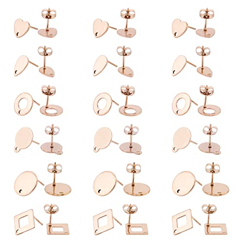 DICOSMETIC 24 Stück 6 Stil Edelstahl Roségold Flache Runde Ohrstecker Zubehör Tropfen Ohrstecker Set Rhombus Herz Verschiedene Ohrstecker Zubehör Für DIY Schmuckherstellung Handwerk DICOSMETIC 24 Stück 6 Stil Edelstahl Roségold Flache Runde Ohrstecker Zubehör Tropfen Ohrstecker Set Rhombus Herz Verschiedene Ohrstecker Zubehör Für DIY Schmuckherstellung Handwerk von DICOSMETIC