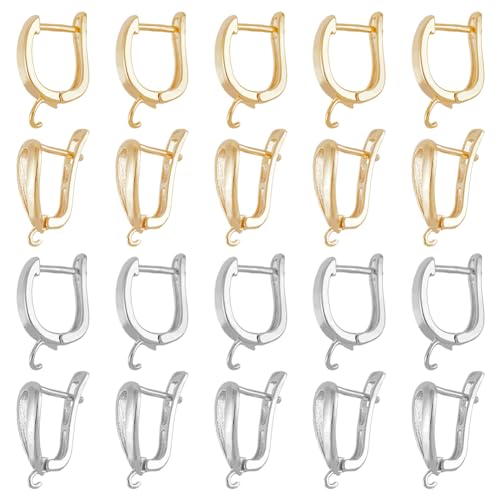 DICOSMETIC 24 Stück Huggie Creolen Mit Schlaufen 24 Karat Vergoldetes Messing Ohrhaken Mit Offener Schlaufe Französische Ohrringhaken Für Die Herstellung Ohrring Schmuck, Bohrung: 1.2-2mm DICOSMETIC 24 Stück Huggie Creolen Mit Schlaufen 24 Karat Vergoldetes Messing Ohrhaken Mit Offener Schlaufe Französische Ohrringhaken Für Die Herstellung Ohrring Schmuck, Bohrung: 1.2-2mm von DICOSMETIC