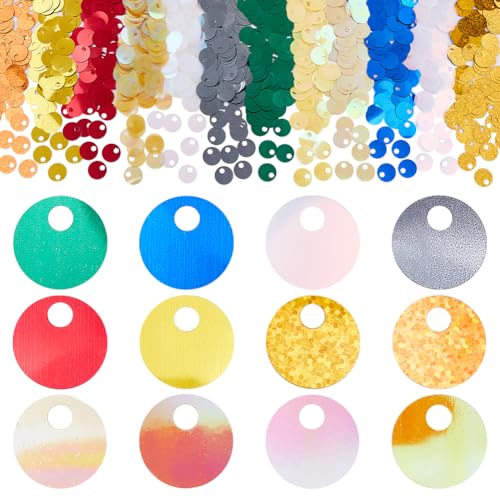 DICOSMETIC 2400 Stück 12 Farben Lose Pailletten Flache Runde Pailletten Groß 19mm PVC Pailletten Stickerei Handwerk Pailletten Für Kleidung Schuhe Kleid DIY Bohrung: 5mm DICOSMETIC 2400 Stück 12 Farben Lose Pailletten Flache Runde Pailletten Groß 19mm PVC Pailletten Stickerei Handwerk Pailletten Für Kleidung Schuhe Kleid DIY Bohrung: 5mm von DICOSMETIC