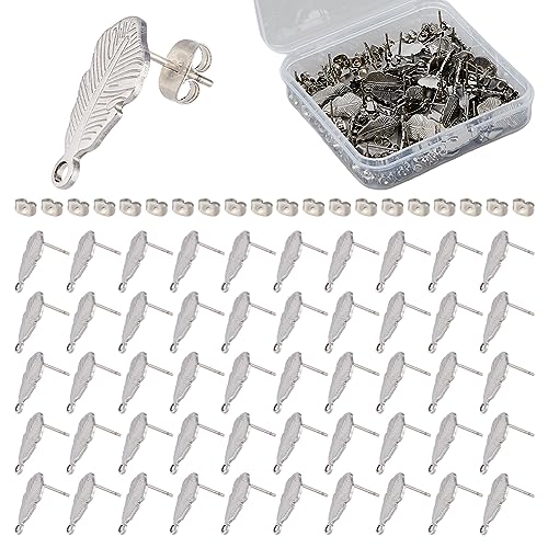 DICOSMETIC 30 Stück Blatt Ohrstecker Ohrstecker Blattpolster von Der Natur Inspirierte Ohrstecker Edelstahl Ohrstecker Mit Loch 1.8 mm Mit 60 Stück Ohrmutter Für Die Herstellung von Ohrringen DICOSMETIC 30 Stück Blatt Ohrstecker Ohrstecker Blattpolster von Der Natur Inspirierte Ohrstecker Edelstahl Ohrstecker Mit Loch 1.8 mm Mit 60 Stück Ohrmutter Für Die Herstellung von Ohrringen von DICOSMETIC