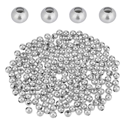 DICOSMETIC 300 Stück 6 mm runde Metallperlen Edelstahl kleine runde lose Perlen Kugel Abstandshalter Perlen für DIY Schmuckherstellung, Loch: 2,4 mm DICOSMETIC 300 Stück 6 mm runde Metallperlen Edelstahl kleine runde lose Perlen Kugel Abstandshalter Perlen für DIY Schmuckherstellung, Loch: 2,4 mm von DICOSMETIC