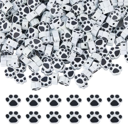 DICOSMETIC 300 Stück Hundepfotenperle Pfotenabdruck Polymer Clay Perlen Niedliche Fokalperlen Cartoonperlen Tierfußabdruck Perle Für DIY Schmuckherstellung Halskette Armband Schlüsselanhänger Stifte DICOSMETIC 300 Stück Hundepfotenperle Pfotenabdruck Polymer Clay Perlen Niedliche Fokalperlen Cartoonperlen Tierfußabdruck Perle Für DIY Schmuckherstellung Halskette Armband Schlüsselanhänger Stifte von DICOSMETIC