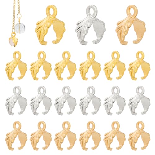 DICOSMETIC 300 Stück Legierung Pinch Clip Bail Verschluss 3 Farben Anhänger Verbinder Verschlüsse Dangle Anhänger Verbinder Zubehör Für Halsketten Schmuckherstellung Bohrung: 1.6mm, Stift: 1mm von DICOSMETIC