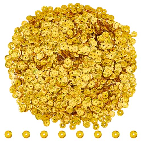 DICOSMETIC 32000 Stück, lose Pailletten, 100 g, 6,5 mm, zum Basteln, Goldstickerei, runde Tasse, Pailletten zum Nähen, Sticken, Basteln, Hochzeit, Weihnachten, Osterdekoration DICOSMETIC 32000 Stück, lose Pailletten, 100 g, 6,5 mm, zum Basteln, Goldstickerei, runde Tasse, Pailletten zum Nähen, Sticken, Basteln, Hochzeit, Weihnachten, Osterdekoration von DICOSMETIC