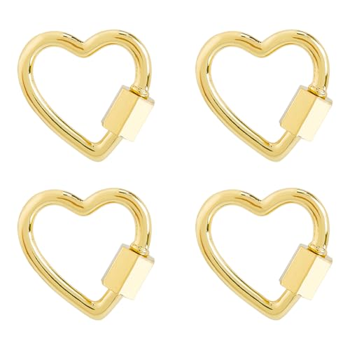 DICOSMETIC 4 Stück Herz Schraubkarabiner Schloss Niedlicher Karabiner Schlüsselanhänger Kleines Schraubenschloss Anhänger Messing Schnalle Clips Für Schlüssel Camping Wandern Angeln Reisen Hundeleine DICOSMETIC 4 Stück Herz Schraubkarabiner Schloss Niedlicher Karabiner Schlüsselanhänger Kleines Schraubenschloss Anhänger Messing Schnalle Clips Für Schlüssel Camping Wandern Angeln Reisen Hundeleine von DICOSMETIC