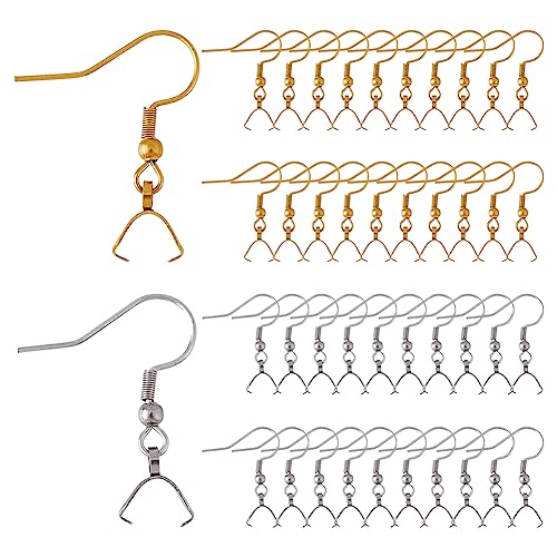 DICOSMETIC 40 Stück 2 Farben Ohrringhaken Mit Klemmbügeln Goldene Französische Ohrringhaken Kugelpunkte Ohrhaken Mit Anhängerverschluss Edelstahl Ohrring Für Die Herstellung von Ohrringen DICOSMETIC 40 Stück 2 Farben Ohrringhaken Mit Klemmbügeln Goldene Französische Ohrringhaken Kugelpunkte Ohrhaken Mit Anhängerverschluss Edelstahl Ohrring Für Die Herstellung von Ohrringen von DICOSMETIC