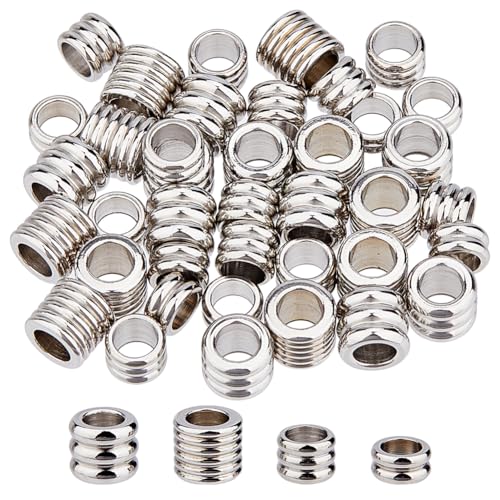 DICOSMETIC 40 Stück 4 Stile Antike Silber Europäische Perlen Große Loch Säulenperlen 6mm Edelstahlperlen Metall perlen Für Zöpfe Metallröhren Säulenperlen Für Schmuckherstellung DICOSMETIC 40 Stück 4 Stile Antike Silber Europäische Perlen Große Loch Säulenperlen 6mm Edelstahlperlen Metall perlen Für Zöpfe Metallröhren Säulenperlen Für Schmuckherstellung von DICOSMETIC