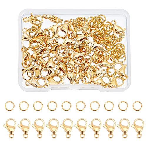 DICOSMETIC 40 Stück 8mm 304 Edelstahl Goldene Schmuck Endverschlüsse Karabinerverschlüsse Papageien Trigger Verschlüsse Mit 80 offenen Biegeringen Für Die Schmuckherstellung Bohrung: 1.5mm DICOSMETIC 40 Stück 8mm 304 Edelstahl Goldene Schmuck Endverschlüsse Karabinerverschlüsse Papageien Trigger Verschlüsse Mit 80 offenen Biegeringen Für Die Schmuckherstellung Bohrung: 1.5mm von DICOSMETIC