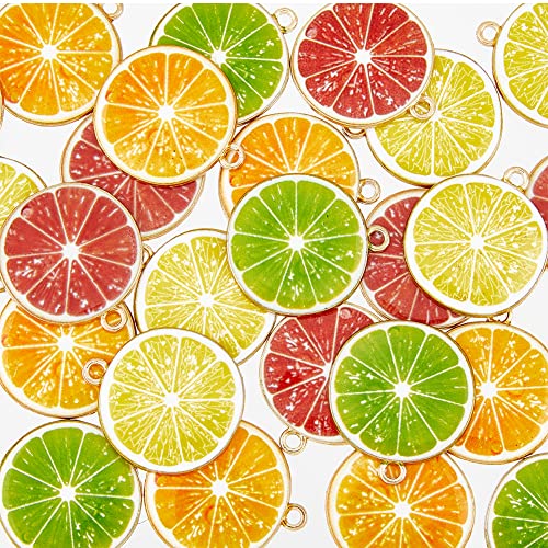 DICOSMETIC 40 Stück Fruchtanhänger 4 Farben Goldene Legierung Emaille Anhänger Schmuck Obstanhänger Orangen Zitronen Charme Süße Frucht Anhänger Für Armband Schmuckherstellung, Bohrung: 2mm DICOSMETIC 40 Stück Fruchtanhänger 4 Farben Goldene Legierung Emaille Anhänger Schmuck Obstanhänger Orangen Zitronen Charme Süße Frucht Anhänger Für Armband Schmuckherstellung, Bohrung: 2mm von DICOSMETIC