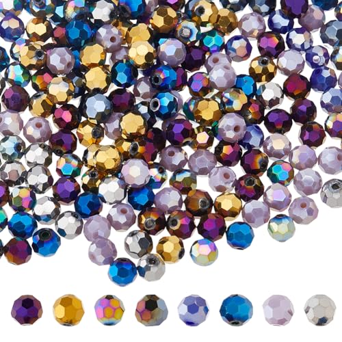 DICOSMETIC 400 Stück 8 Farben Kristallglasperlen 6mm Facettierte Runde Glasperlen Briolette Spacer Perlen Facettierte Kristalllose Perlen Für DIY Halskette Armband Schmuckherstellung DICOSMETIC 400 Stück 8 Farben Kristallglasperlen 6mm Facettierte Runde Glasperlen Briolette Spacer Perlen Facettierte Kristalllose Perlen Für DIY Halskette Armband Schmuckherstellung von DICOSMETIC