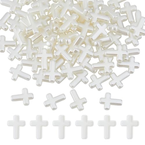 DICOSMETIC 400 Stück ABS Kunststoff Kreuzperlen 15.5x12x4.5mm Kruzifix Lose Perlen Kreuz Abstandshalter Perlen Weiße Kreuzperlen Oster Kreuzperlen Heilige Kreuz Perlen für Schmuckherstellung DICOSMETIC 400 Stück ABS Kunststoff Kreuzperlen 15.5x12x4.5mm Kruzifix Lose Perlen Kreuz Abstandshalter Perlen Weiße Kreuzperlen Oster Kreuzperlen Heilige Kreuz Perlen für Schmuckherstellung von DICOSMETIC