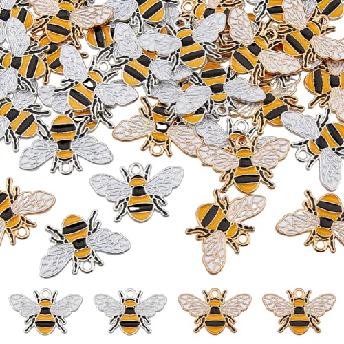DICOSMETIC 48 Stück Emaille Bienen Anhänger 2 Farben Legierung Honigbienen Charms Niedliche Bienen Charms Fliegen Insekten Anhänger Für DIY Halskette Schmuckherstellung, Bohrung: 2mm DICOSMETIC 48 Stück Emaille Bienen Anhänger 2 Farben Legierung Honigbienen Charms Niedliche Bienen Charms Fliegen Insekten Anhänger Für DIY Halskette Schmuckherstellung, Bohrung: 2mm von DICOSMETIC