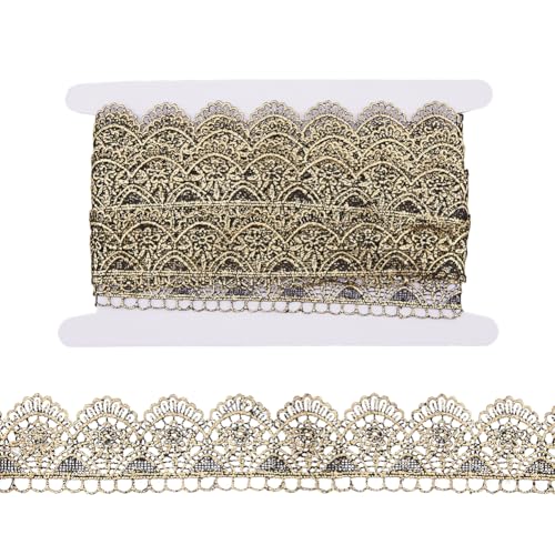DICOSMETIC 5 Yards Gold Spitzenbesatz 1.57 Zoll Breite Vintage Häkelspitze Band Metallic Nähband Geschenkpaket Verpackung Braut Hochzeit Dekoration DICOSMETIC 5 Yards Gold Spitzenbesatz 1.57 Zoll Breite Vintage Häkelspitze Band Metallic Nähband Geschenkpaket Verpackung Braut Hochzeit Dekoration von DICOSMETIC