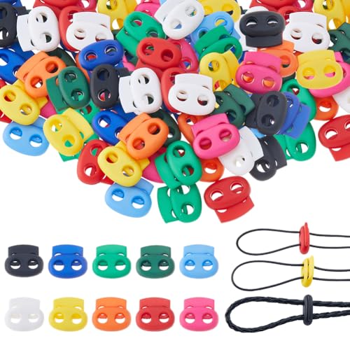 DICOSMETIC 50 Stück 10 Farben Kordel Stopper 2 Loch Kunststoff Kordel Stopper Federriegel Kordelstopper Schnürsenkel Stopper Für Zugband Paracord Schnürsenkel Kleidung DICOSMETIC 50 Stück 10 Farben Kordel Stopper 2 Loch Kunststoff Kordel Stopper Federriegel Kordelstopper Schnürsenkel Stopper Für Zugband Paracord Schnürsenkel Kleidung von DICOSMETIC