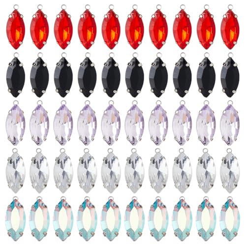 DICOSMETIC 50 Stück 5 Farben Strass Geburtsstein Charme Pferdeauge Charms Kleiner Strass Charm 16.5x7x5.5mm Facettierte Kristall Charms Für Die Schmuckherstellung Bohrung: 1.2mm DICOSMETIC 50 Stück 5 Farben Strass Geburtsstein Charme Pferdeauge Charms Kleiner Strass Charm 16.5x7x5.5mm Facettierte Kristall Charms Für Die Schmuckherstellung Bohrung: 1.2mm von DICOSMETIC