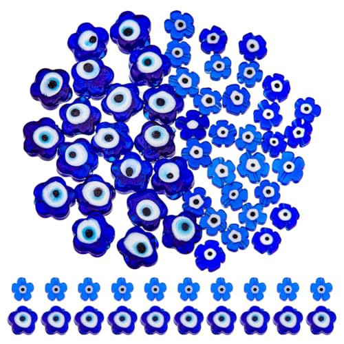 DICOSMETIC 50 Stück Handgefertigte Böse Augen Lampwork Perlen 2 Styles Blaue Blumen Glasperlen 7/11mm Böse Augen Perlen Für DIY Armbänder Halsketten Schmuckherstellung Bohrung: 1 1.6mm DICOSMETIC 50 Stück Handgefertigte Böse Augen Lampwork Perlen 2 Styles Blaue Blumen Glasperlen 7/11mm Böse Augen Perlen Für DIY Armbänder Halsketten Schmuckherstellung Bohrung: 1 1.6mm von DICOSMETIC