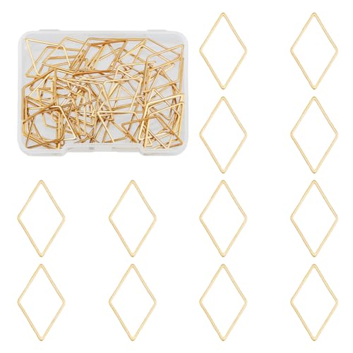 DICOSMETIC 50 Stück Rhombus Verbindungsringe Goldene Schmuckverbinder Verbindungs Charms Aus Edelstahl Geometrische Verbindungs Charms Ohrring Perlenreifen Für DIY Schmuckherstellung DICOSMETIC 50 Stück Rhombus Verbindungsringe Goldene Schmuckverbinder Verbindungs Charms Aus Edelstahl Geometrische Verbindungs Charms Ohrring Perlenreifen Für DIY Schmuckherstellung von DICOSMETIC