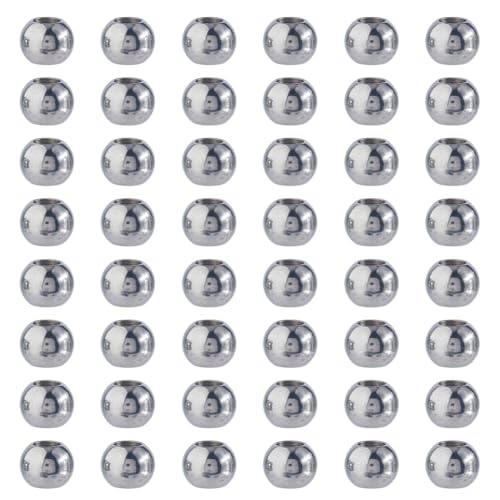 DICOSMETIC 50 Stück Runde Metallperlen Aus Edelstahl Spacer Perle 10mm Großlochperlen Nahtlose Kugel Lose Abstandhalterperlen Für DIY Halskette Armband Ohrring Schmuckherstellung Bohrung: 4mm DICOSMETIC 50 Stück Runde Metallperlen Aus Edelstahl Spacer Perle 10mm Großlochperlen Nahtlose Kugel Lose Abstandhalterperlen Für DIY Halskette Armband Ohrring Schmuckherstellung Bohrung: 4mm von DICOSMETIC