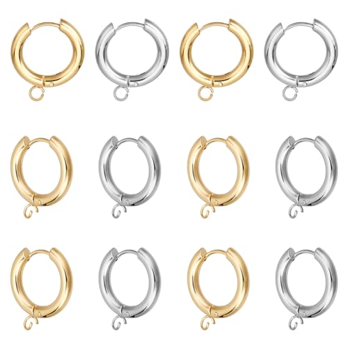 DICOSMETIC 6 Paar 2 Farben Rund Hebel Ohrringe Edelstahl Französische Ohrhaken Leverback Ohrring Haken Ohrringe Selber Machen Baumelnde Ohrhaken Für DIY Ohrring Schmuckherstellung, 18X20mm DICOSMETIC 6 Paar 2 Farben Rund Hebel Ohrringe Edelstahl Französische Ohrhaken Leverback Ohrring Haken Ohrringe Selber Machen Baumelnde Ohrhaken Für DIY Ohrring Schmuckherstellung, 18X20mm von DICOSMETIC