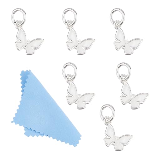 DICOSMETIC 6 Stück 925 Sterling Silber Schmetterling Charms Kleine Schmetterling Halsketten Charms Schmetterling Anhänger Charms Niedliche Schmuck Charms Für Die Schmuckherstellung Bohrung: 4mm DICOSMETIC 6 Stück 925 Sterling Silber Schmetterling Charms Kleine Schmetterling Halsketten Charms Schmetterling Anhänger Charms Niedliche Schmuck Charms Für Die Schmuckherstellung Bohrung: 4mm von DICOSMETIC