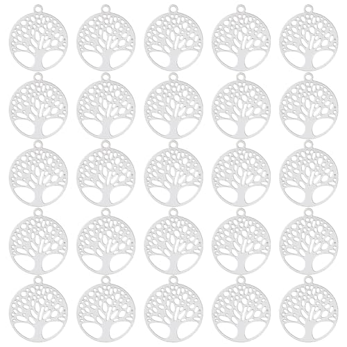 DICOSMETIC 60 Stück Baum des Lebens Anhänger Flach Runde Familienbaum Anhänger Aus Edelstahl Filigran Anhänger 15.5x13.5mm Metall Schmuck Anhänger Für Schmuckherstellung Bohrung: 1.2mm DICOSMETIC 60 Stück Baum des Lebens Anhänger Flach Runde Familienbaum Anhänger Aus Edelstahl Filigran Anhänger 15.5x13.5mm Metall Schmuck Anhänger Für Schmuckherstellung Bohrung: 1.2mm von DICOSMETIC