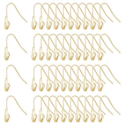 DICOSMETIC 60 Stück Metall Ohrringhaken 18K Vergoldetes Messing Ohrring Muschelform Ohrhaken Mit Schlaufen Fischhaken Ohrringzubehör Für Die DIY Ohrringherstellung, Bohrung: 2mm DICOSMETIC 60 Stück Metall Ohrringhaken 18K Vergoldetes Messing Ohrring Muschelform Ohrhaken Mit Schlaufen Fischhaken Ohrringzubehör Für Die DIY Ohrringherstellung, Bohrung: 2mm von DICOSMETIC