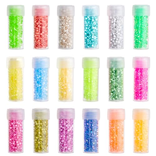 DICOSMETIC 72G 18 Farben Zylinder Glas Rocailles 2mm Rocailles Bulk Runde Loch Mini Perle Kleine Lose Abstand Craft Perle Für Armband Halskette Schmuckherstellung Bohrung: 1.4mm DICOSMETIC 72G 18 Farben Zylinder Glas Rocailles 2mm Rocailles Bulk Runde Loch Mini Perle Kleine Lose Abstand Craft Perle Für Armband Halskette Schmuckherstellung Bohrung: 1.4mm von DICOSMETIC