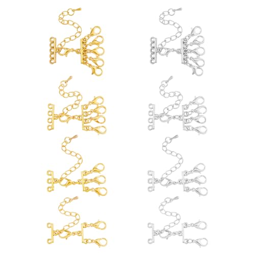 DICOSMETIC 8 Stück Halsketten Verschluss Layering 2/3/4/5 Stränge 2 Farben Halskettenverbinder Schmuck Kette Verschluss Magnetischer Halskettentrenner Für DIY Armbänder Schmuckherstellung von DICOSMETIC